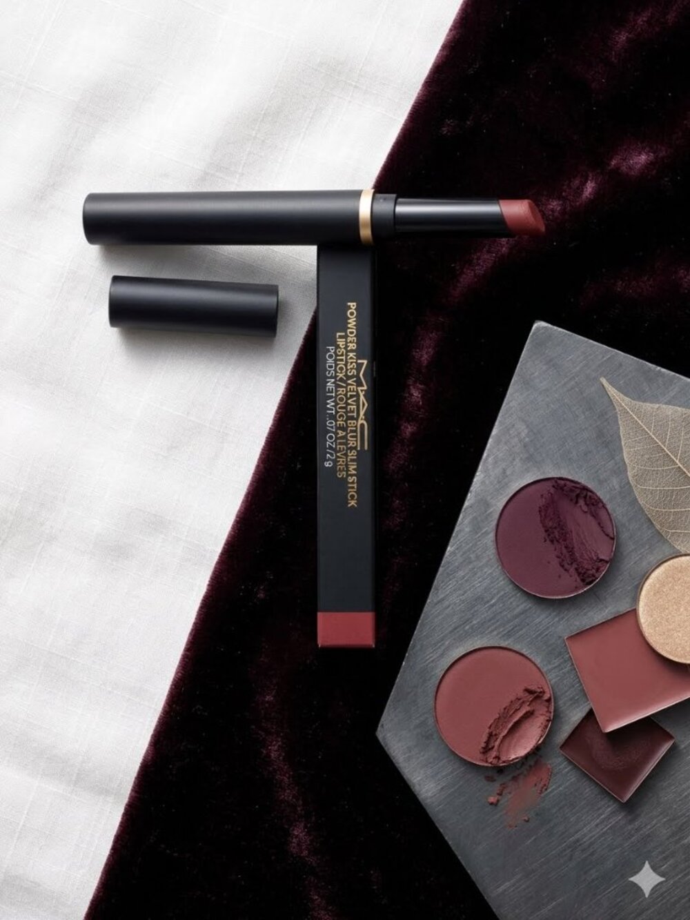 MAC Powder Kiss Velvet Blur Slim Stick Lipstick In 876 Nice Spice new in box